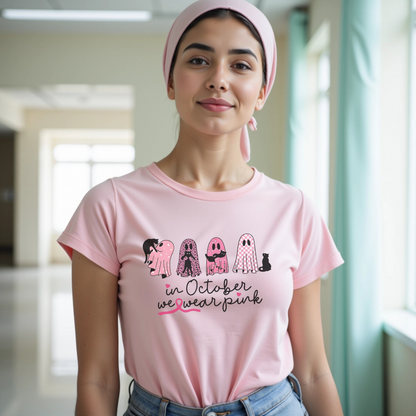Ghosts October🎗️Cancer Support T-shirt