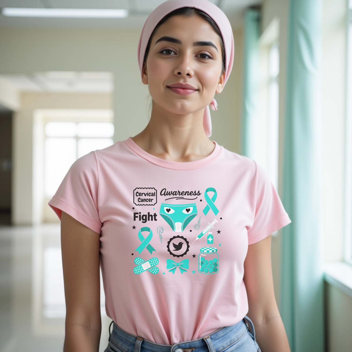 Cervical Awareness🎗️ Cancer Support T-shirt