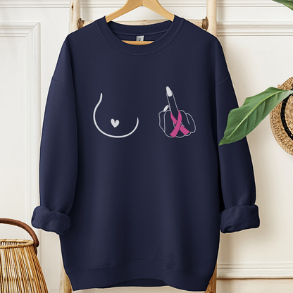 Breast (Middle finger left side)🎗️Cancer support Sweatshirt
