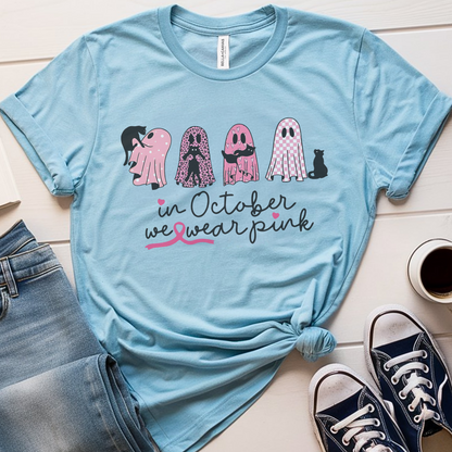 Ghosts October🎗️Cancer Support T-shirt