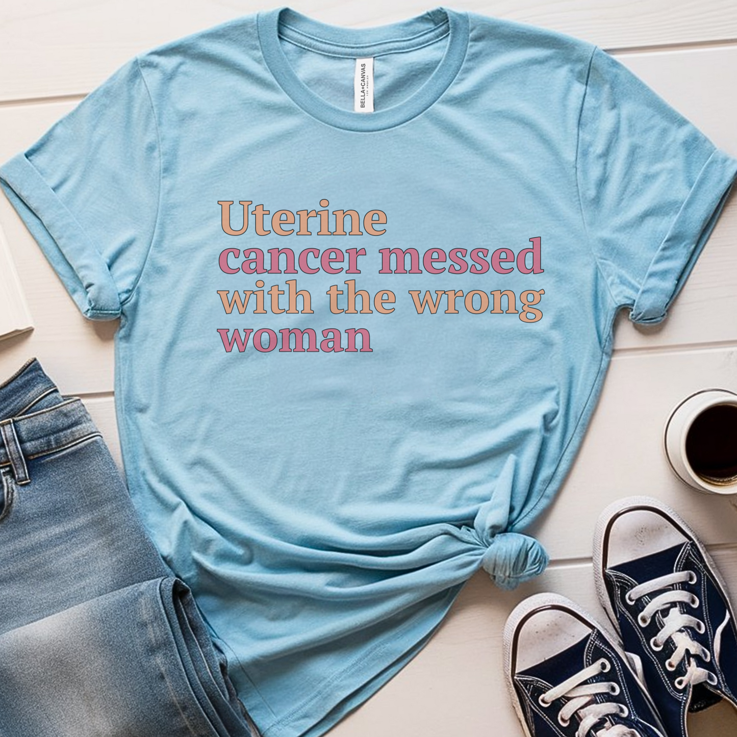 Uterine Messed🎗️ Cancer Support T-shirt
