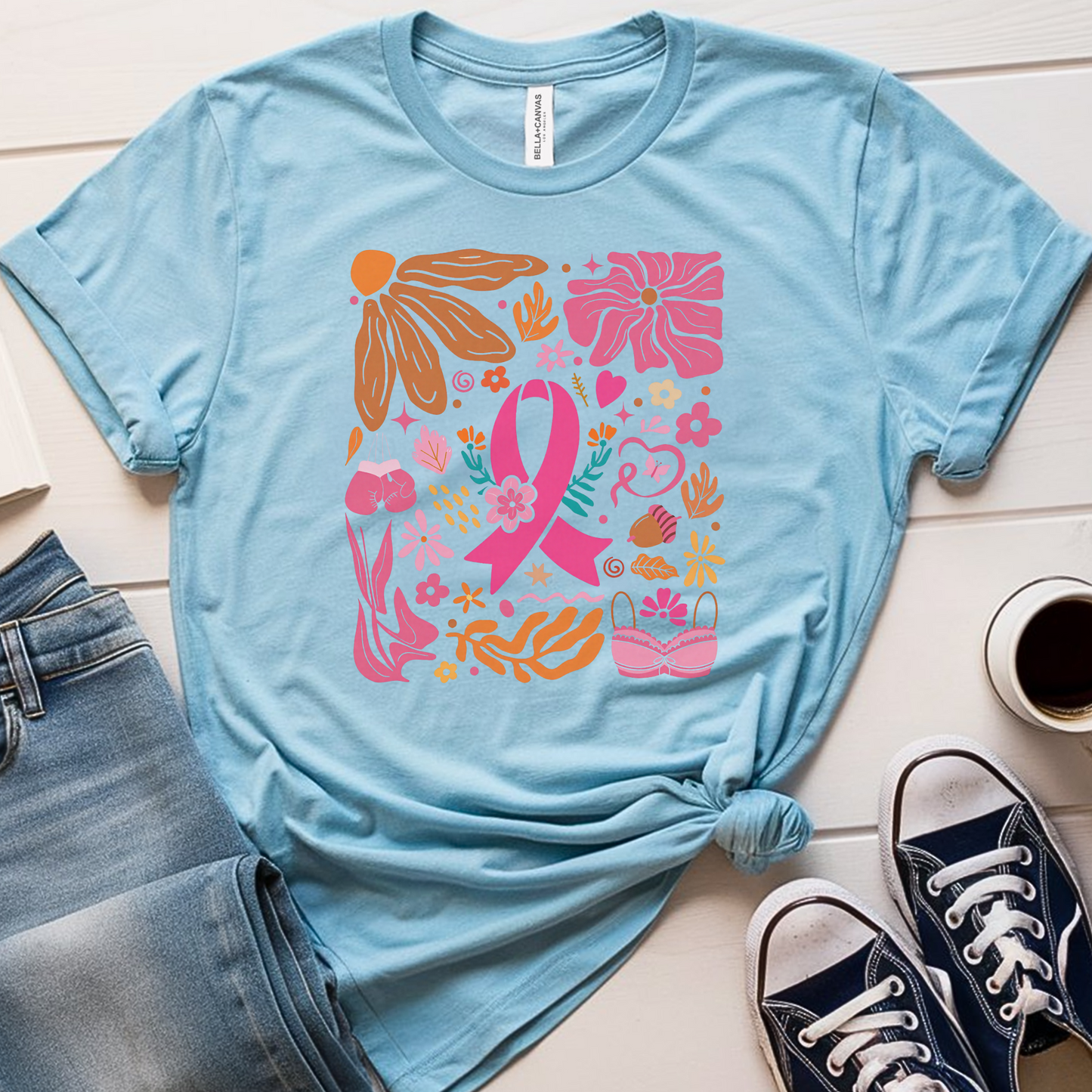 Flowers🎗️ Cancer Support T-shirt