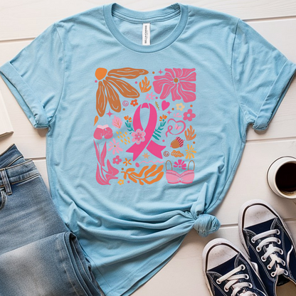 Flowers🎗️ Cancer Support T-shirt