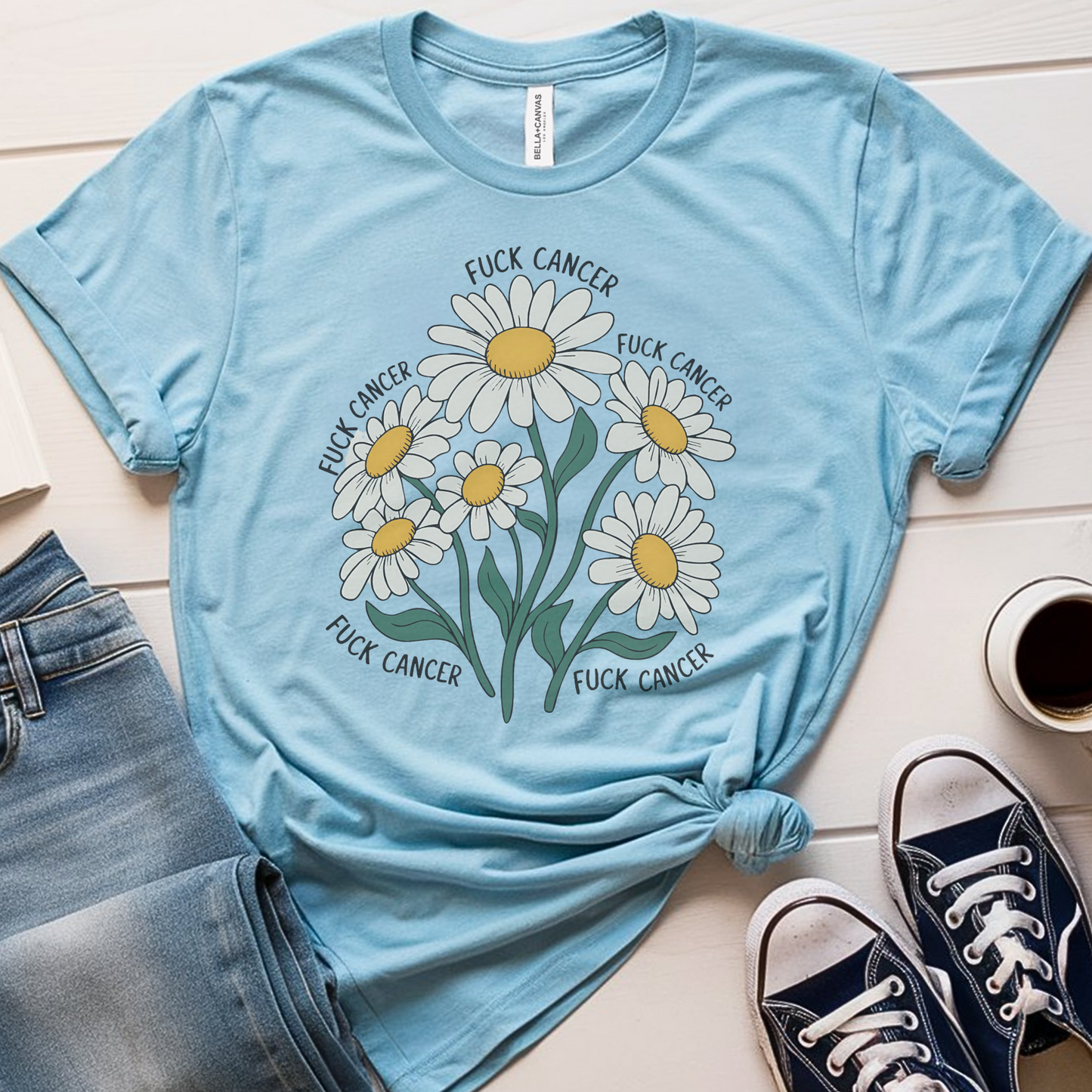 F. Cancer Daisy🎗️ Cancer Support T-shirt