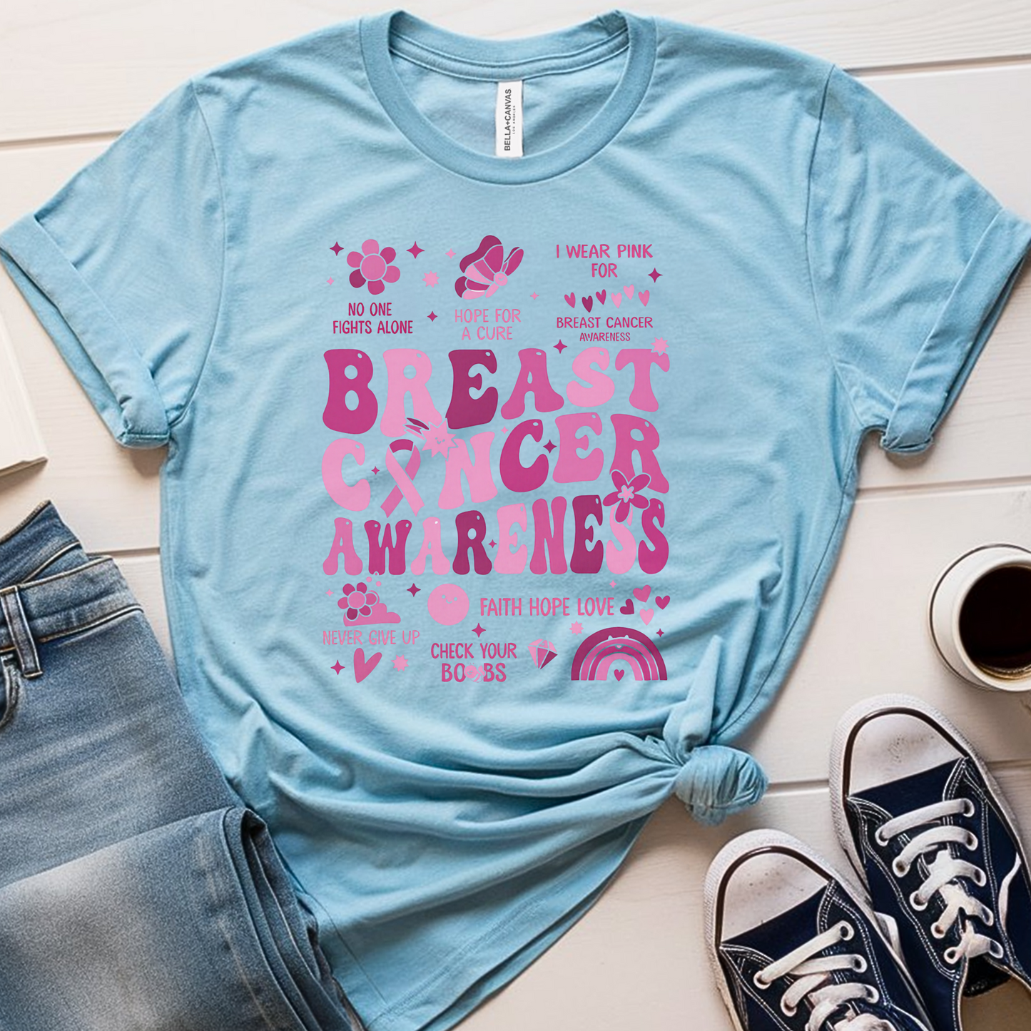 Check your Boobs🎗️ Cancer Support T-shirt