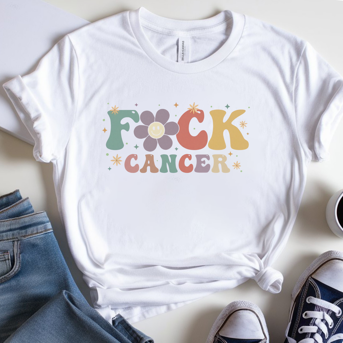 F. Cancer Flower🎗️ Cancer Support T-shirt