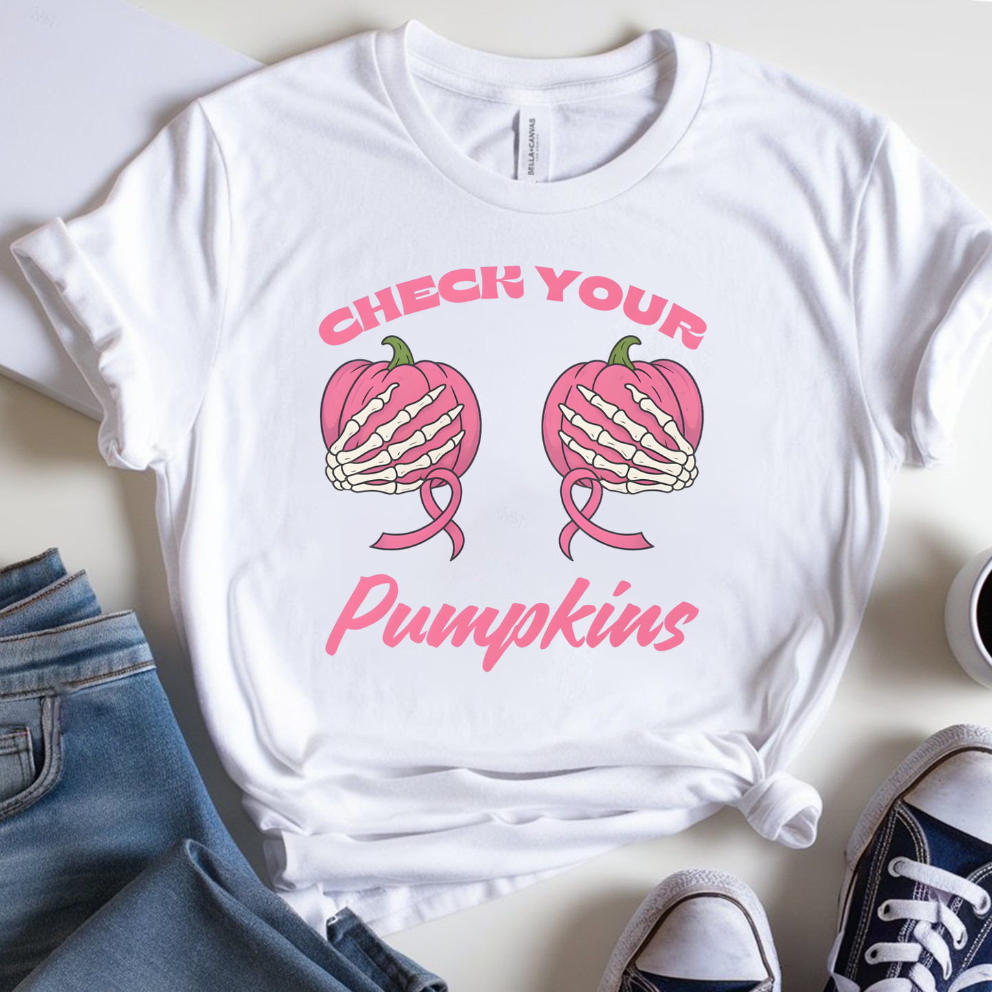 Check Pumpkins🎗️ Cancer Support T-shirt