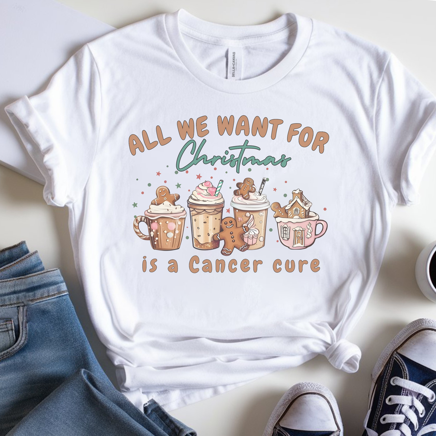 Cure🎗️ Cancer Support T-shirt (Christmas Limited Edition)