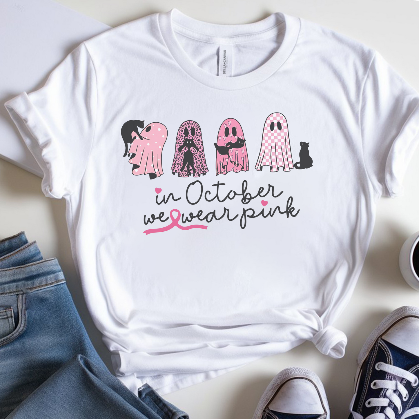 Ghosts October🎗️Cancer Support T-shirt