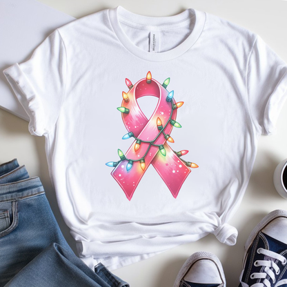 Light Ribbon🎗️ Cancer Support T-shirt (Christmas Limited Edition)