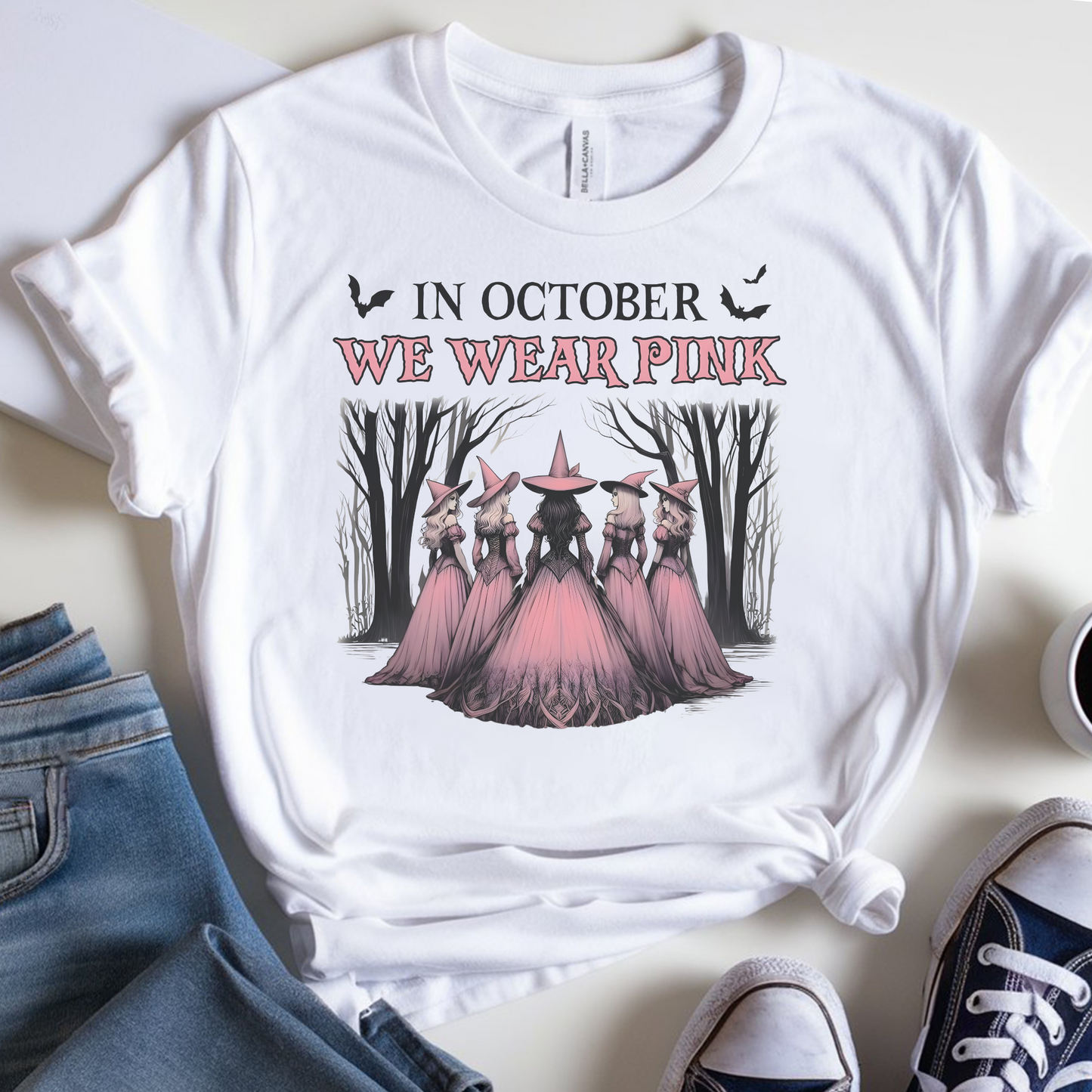 Witches October🎗️Cancer Support T-shirt