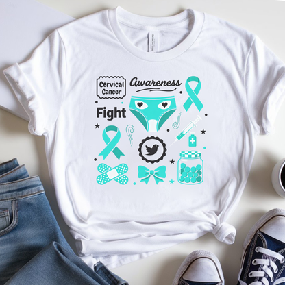 Cervical Awareness🎗️ Cancer Support T-shirt