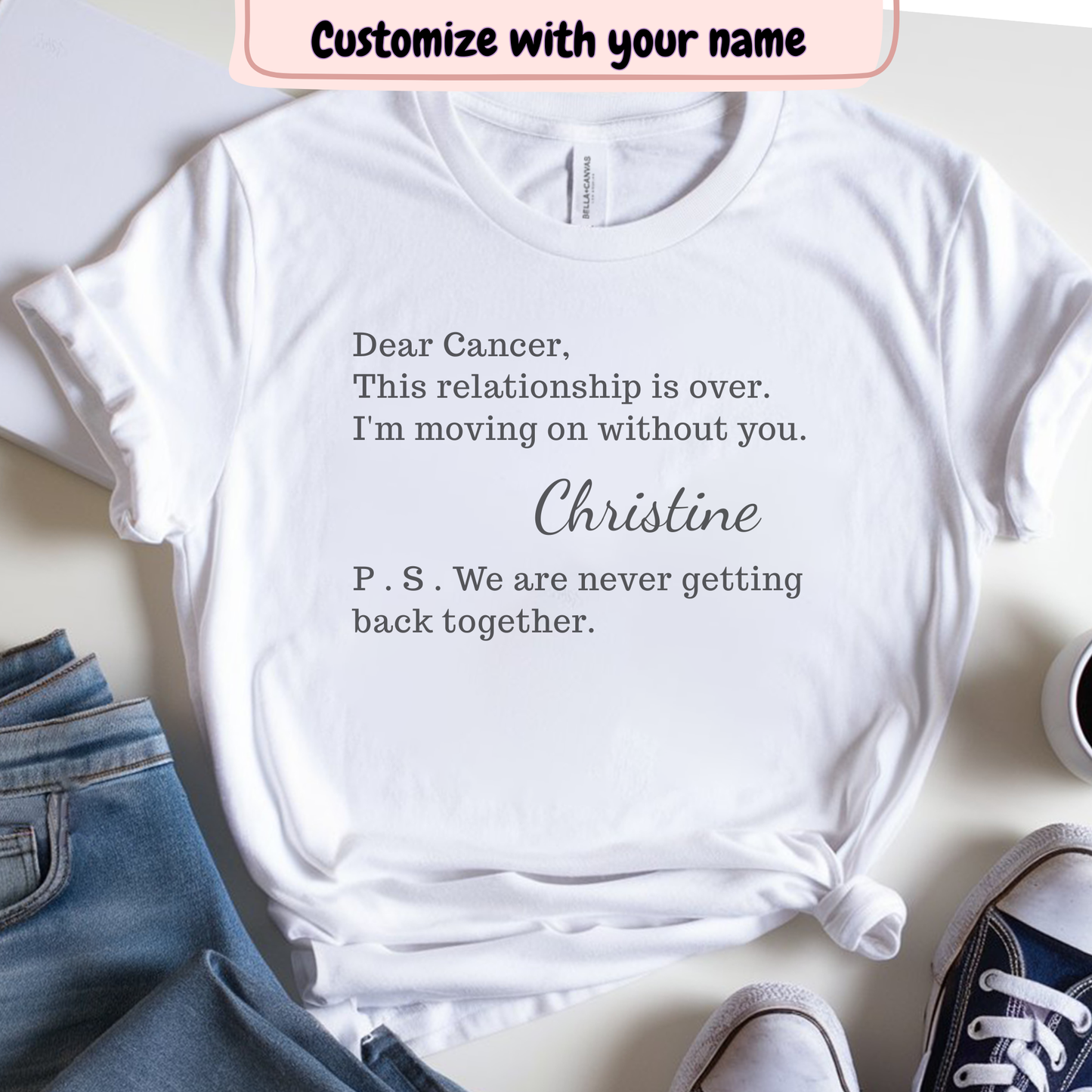 Over🎗️(PERSONALIZED) Cancer Support T-shirt