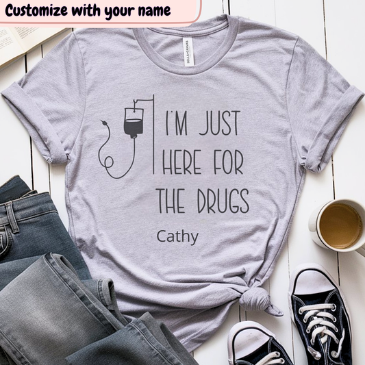 Just here🎗️(PERSONALIZED) Cancer Support T-shirt