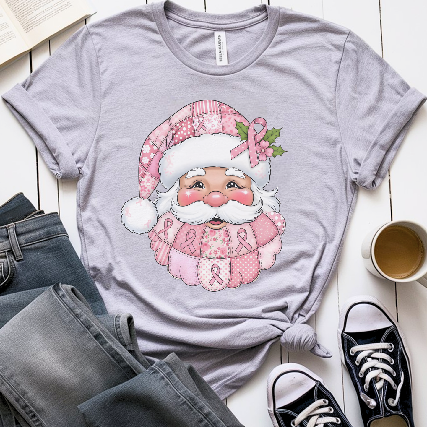Santa🎗️ Cancer Support T-shirt (Christmas Limited Edition)