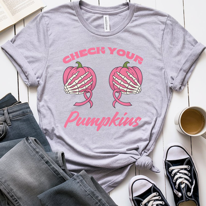 Check Pumpkins🎗️ Cancer Support T-shirt
