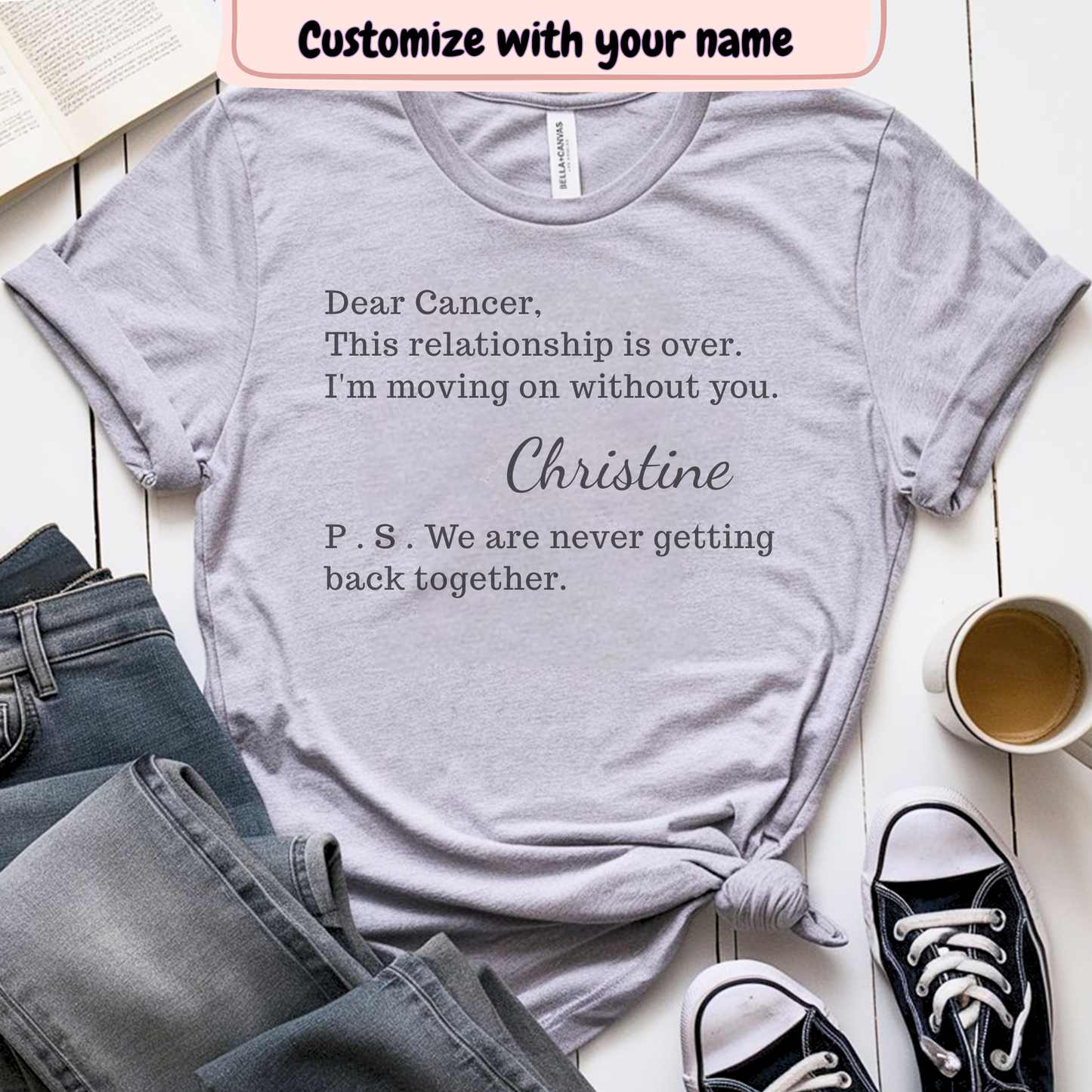 Over🎗️(PERSONALIZED) Cancer Support T-shirt
