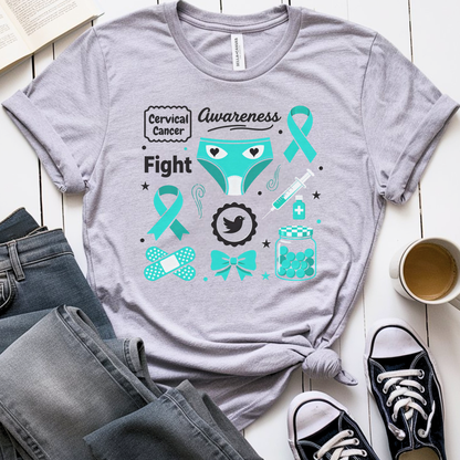 Cervical Awareness🎗️ Cancer Support T-shirt