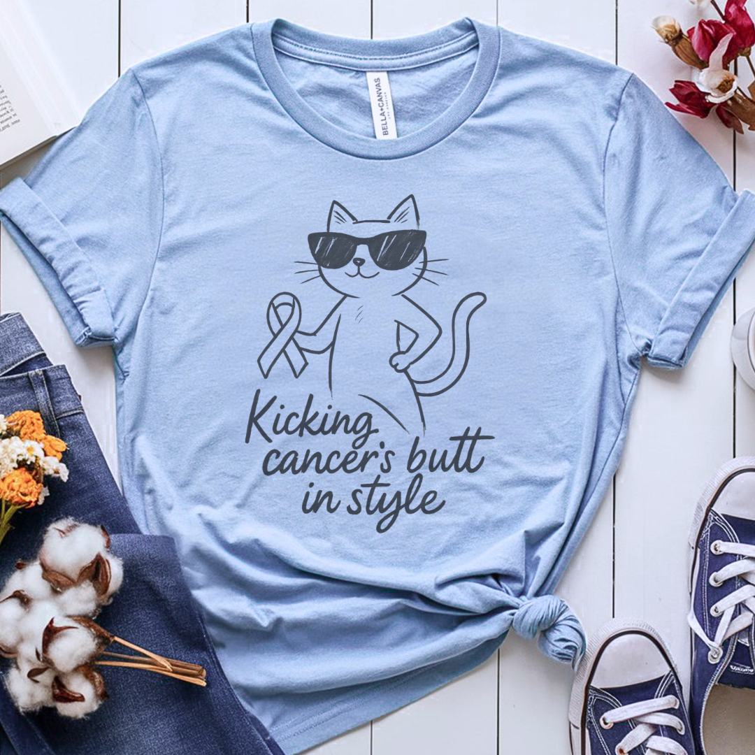 Kicking🎗️ Cancer Support T-shirt