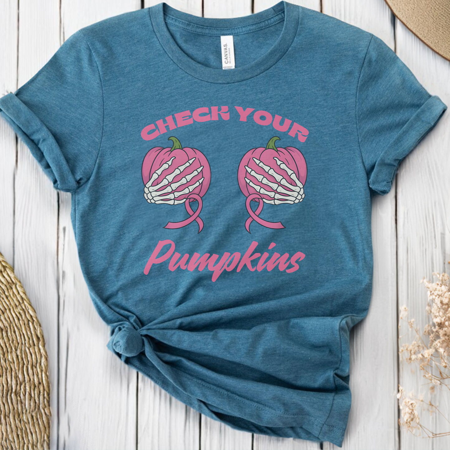 Check Pumpkins🎗️ Cancer Support T-shirt