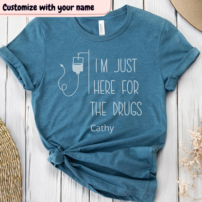 Just here🎗️(PERSONALIZED) Cancer Support T-shirt