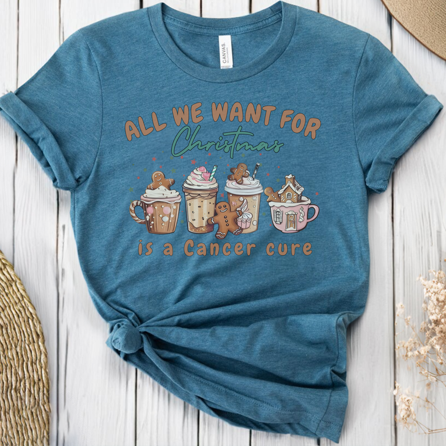 Cure🎗️ Cancer Support T-shirt (Christmas Limited Edition)