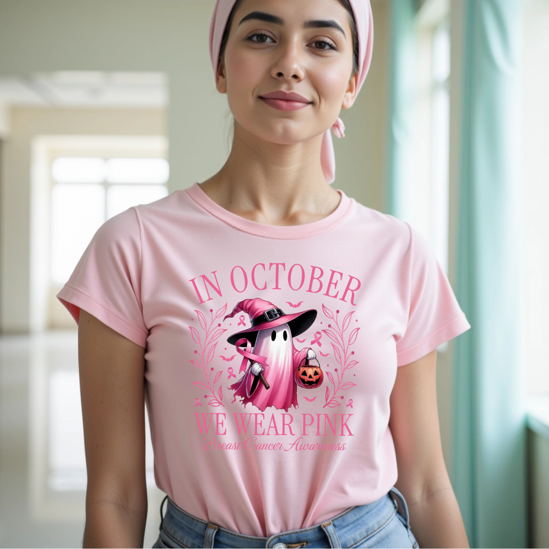 In October🎗️ Cancer Support T-shirt