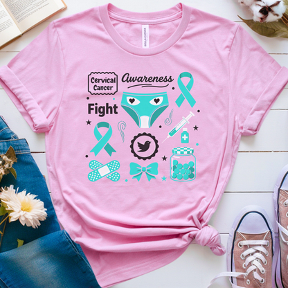Cervical Awareness🎗️ Cancer Support T-shirt