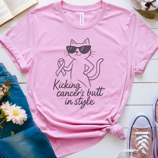Kicking🎗️ Cancer Support T-shirt