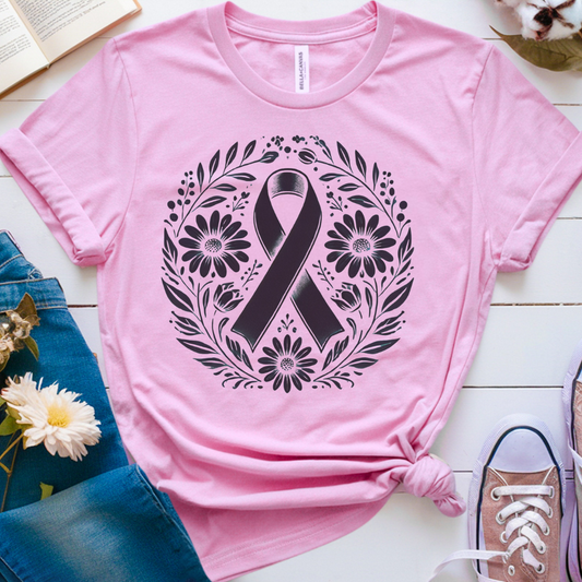 Floral 🎗️ Cancer Support T-shirt
