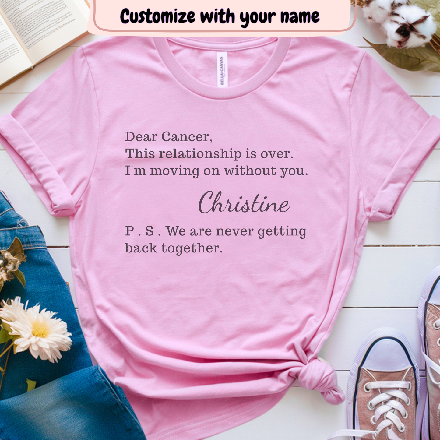 Over🎗️(PERSONALIZED) Cancer Support T-shirt
