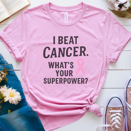 I beat Breast🎗️ Cancer Support T-shirt