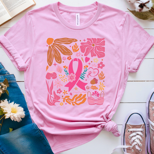 Flowers🎗️ Cancer Support T-shirt