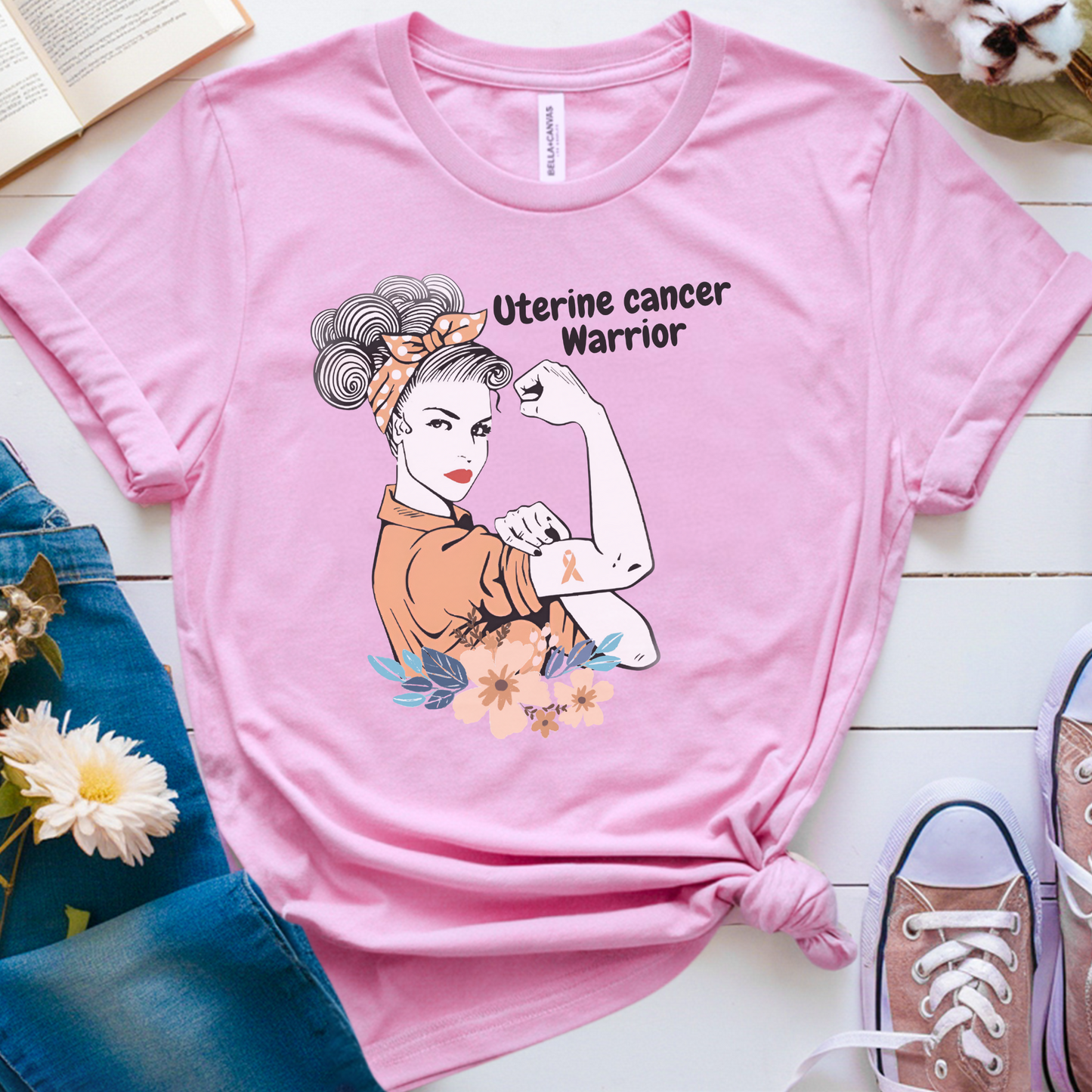 Uterine Warrior🎗️ Cancer Support T-shirt