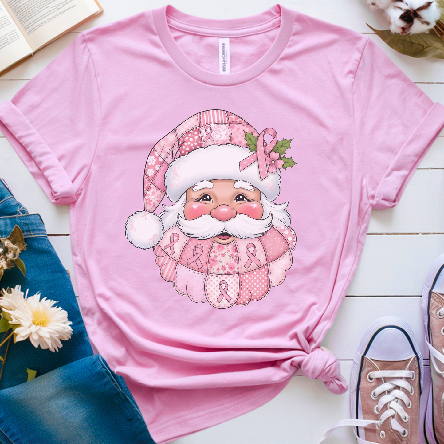 Santa🎗️ Cancer Support T-shirt (Christmas Limited Edition)