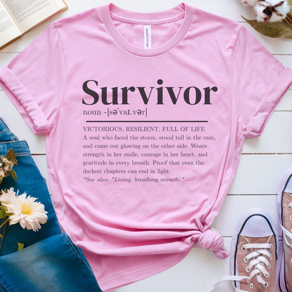 Survivor Noun🎗️ Cancer Support T-shirt