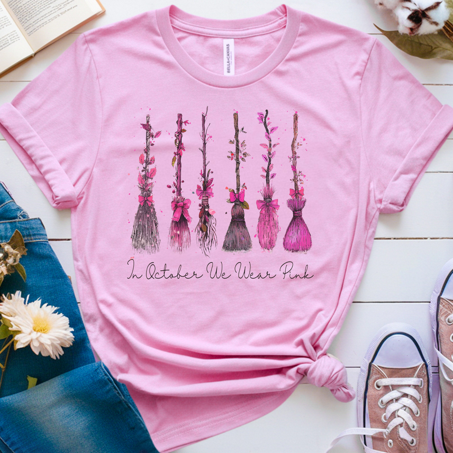 Witch October🎗️Cancer Support T-shirt
