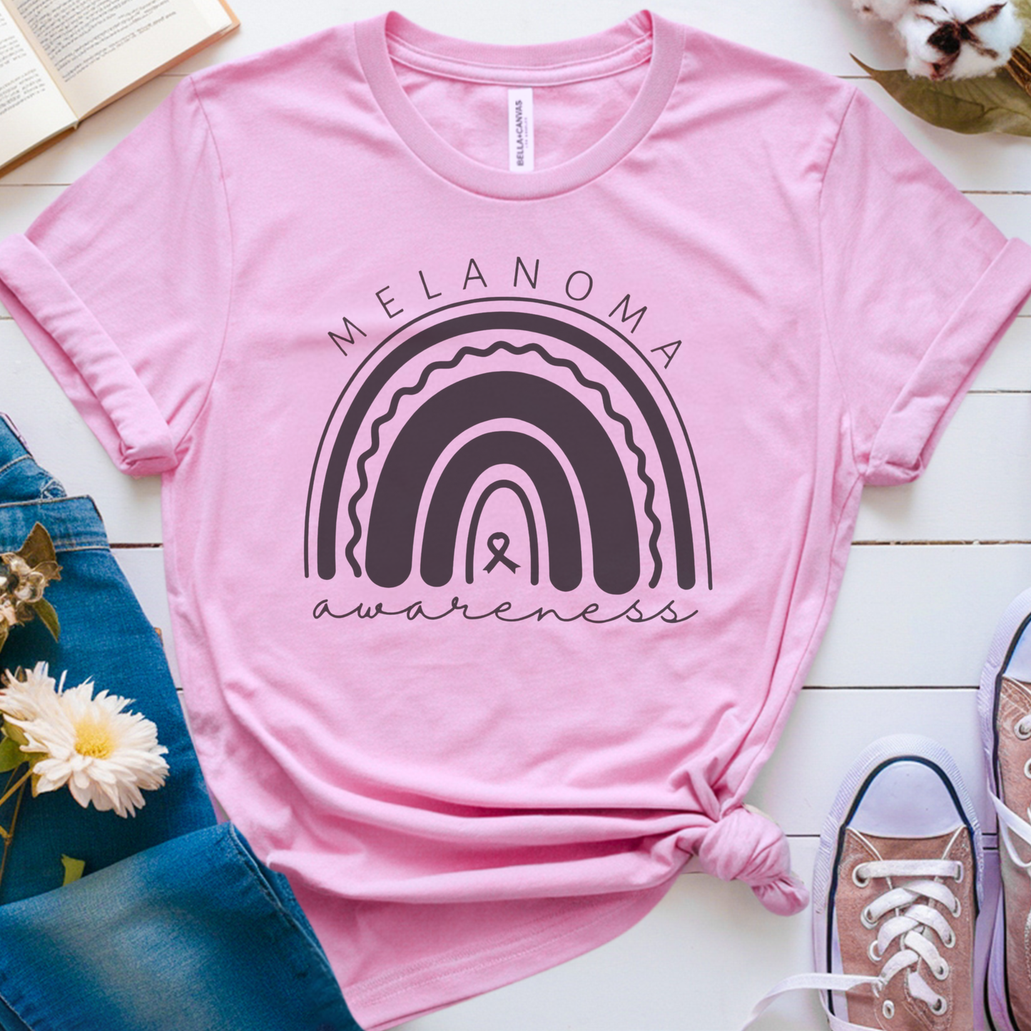 Melanoma Rainbow🎗️ Cancer Support T-shirt