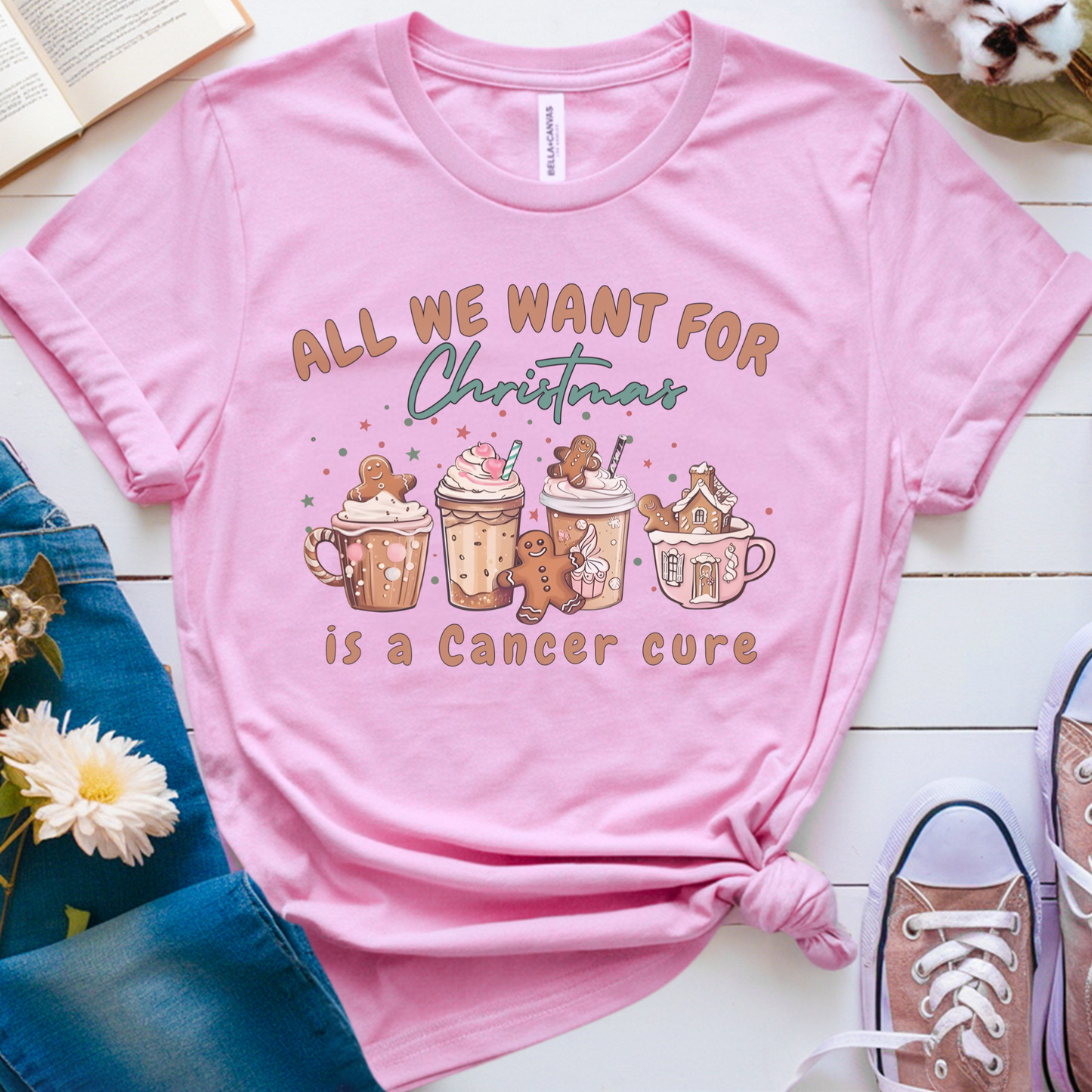 Cure🎗️ Cancer Support T-shirt (Christmas Limited Edition)