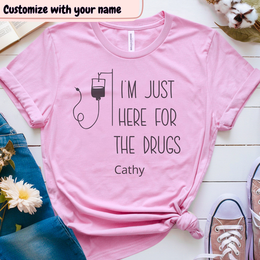 Just here🎗️(PERSONALIZED) Cancer Support T-shirt