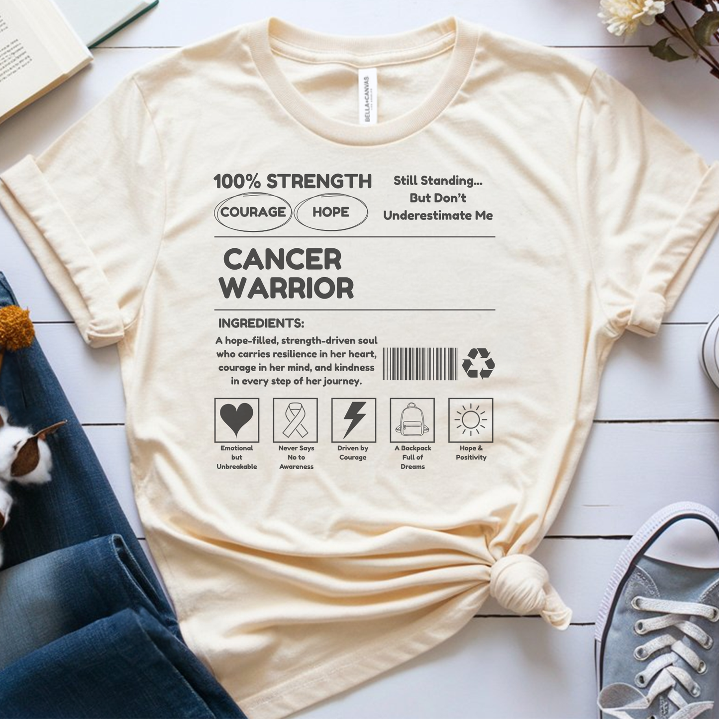 100% Strength🎗️ Cancer Support T-shirt