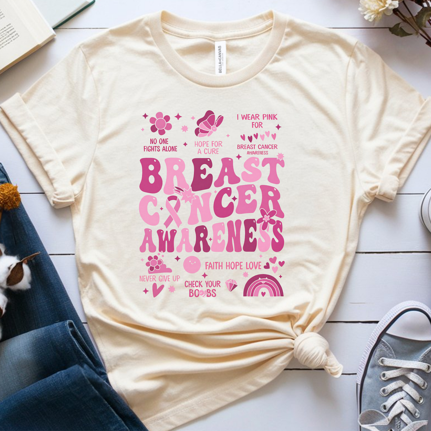 Check your Boobs🎗️ Cancer Support T-shirt