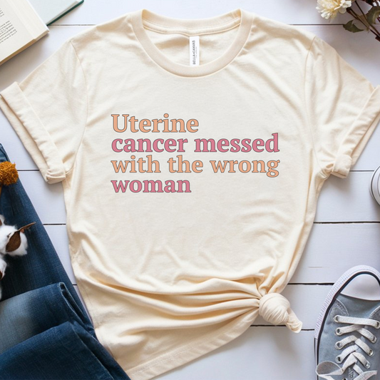 Uterine Messed🎗️ Cancer Support T-shirt