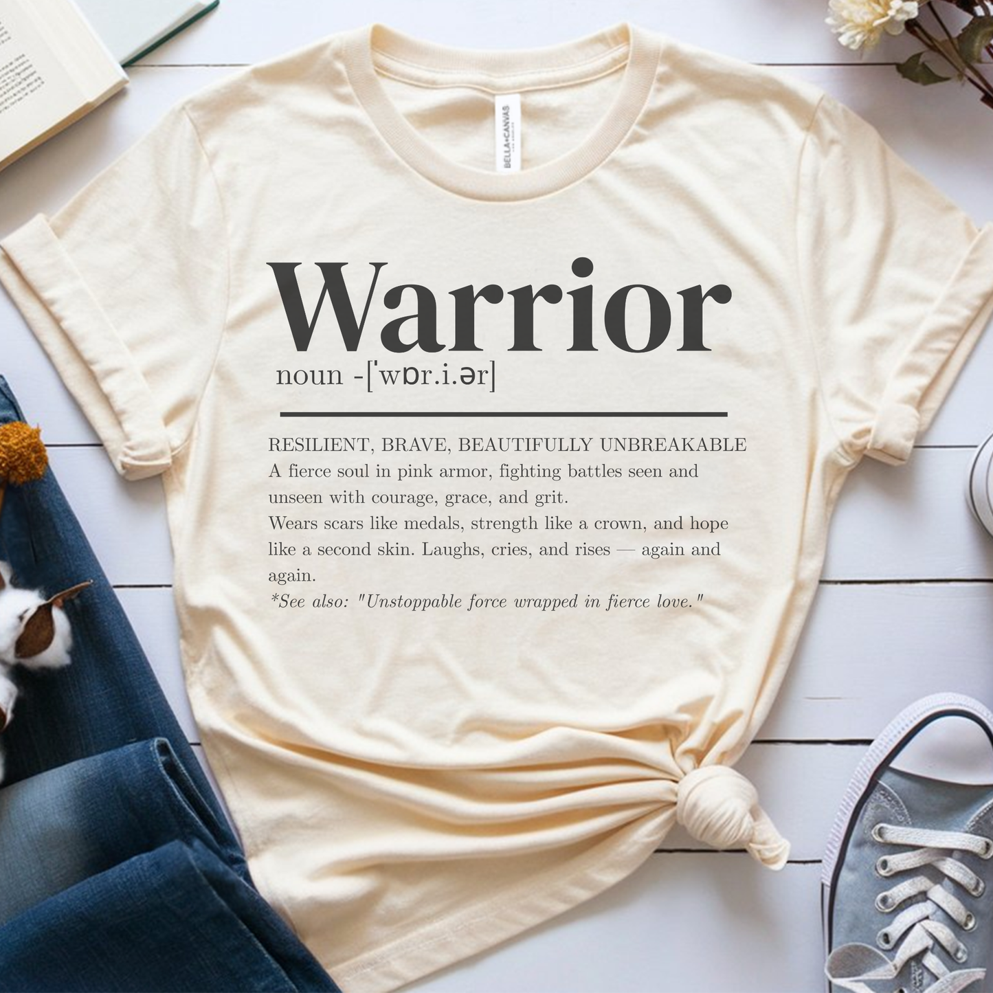 Warrior Noun🎗️ Cancer Support T-shirt