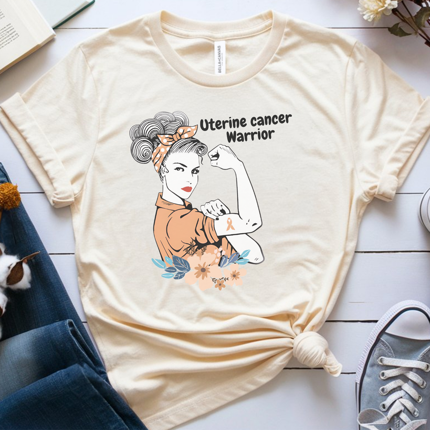 Uterine Warrior🎗️ Cancer Support T-shirt